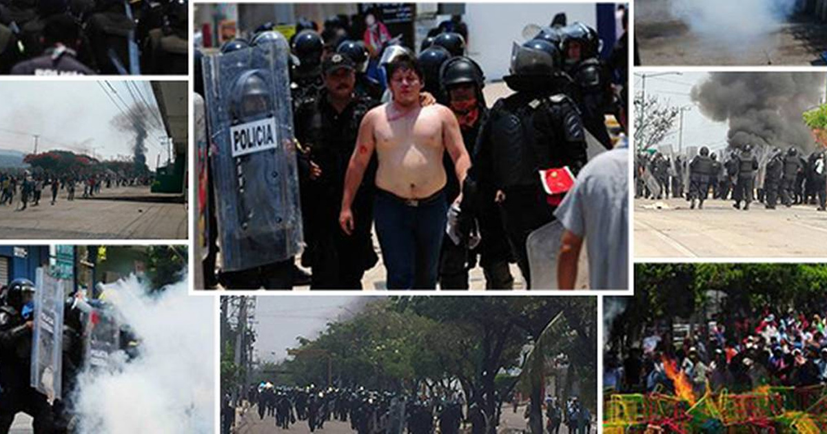 Se enfrentan CNTE y policías en Morelia, Michoacán; hay 3 detenidos y varios lesionados