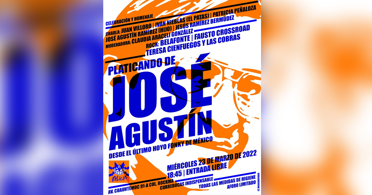 Organizan charla sobre literatura de José Agustín en CdMx; participan Juan Villoro y el hijo del escritor