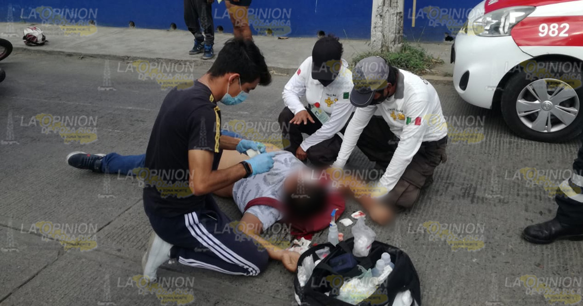 Derrapa y queda lesionado