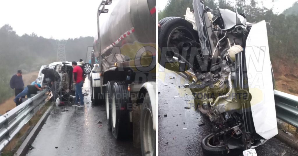 Poblano sufre aparatoso accidente en la Perote- Xalapa