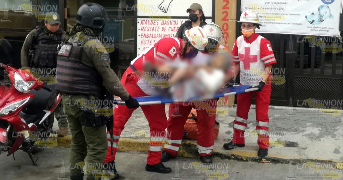 Herida al caer de su altura