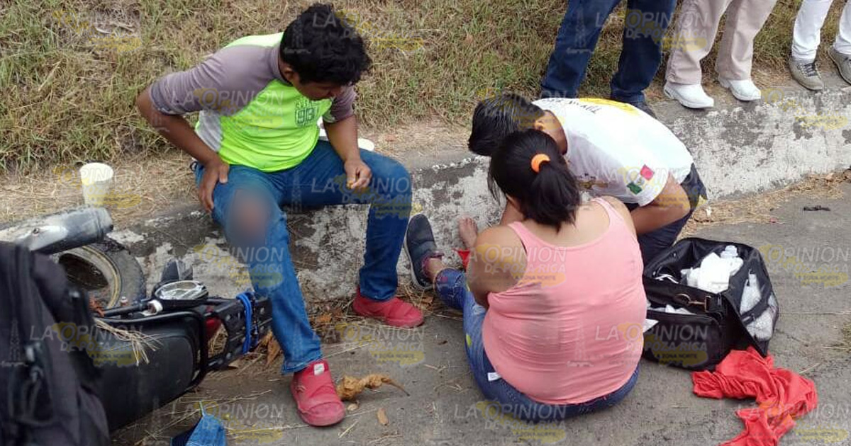 Pareja herida en accidente