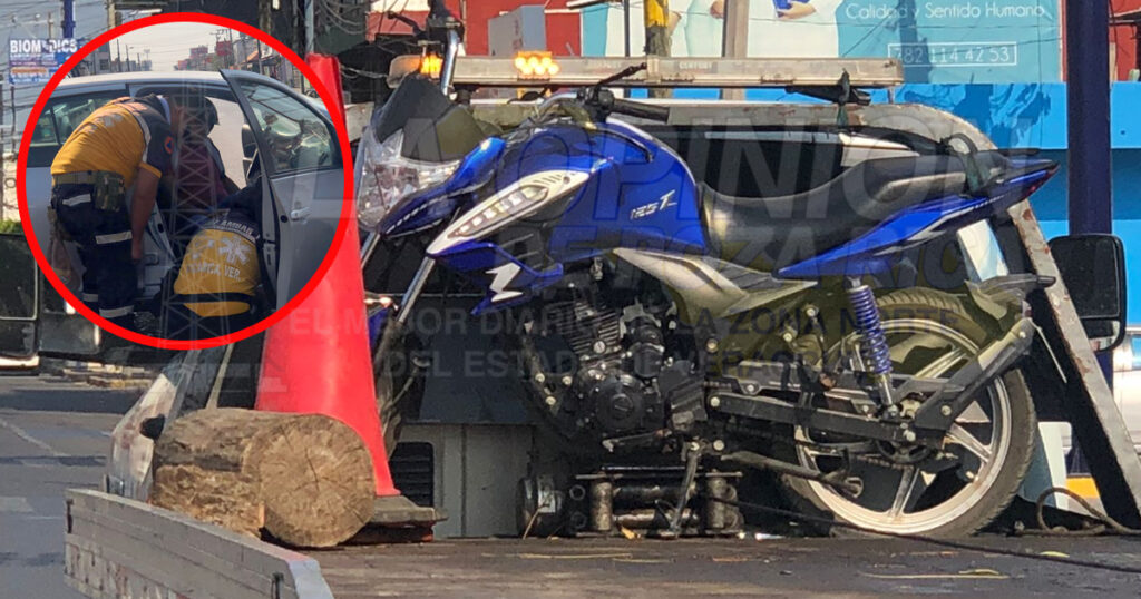 Atropella a motociclista en la 20 de Noviembre de Poza Rica