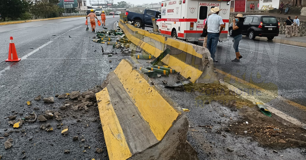 Choca con muro de contención