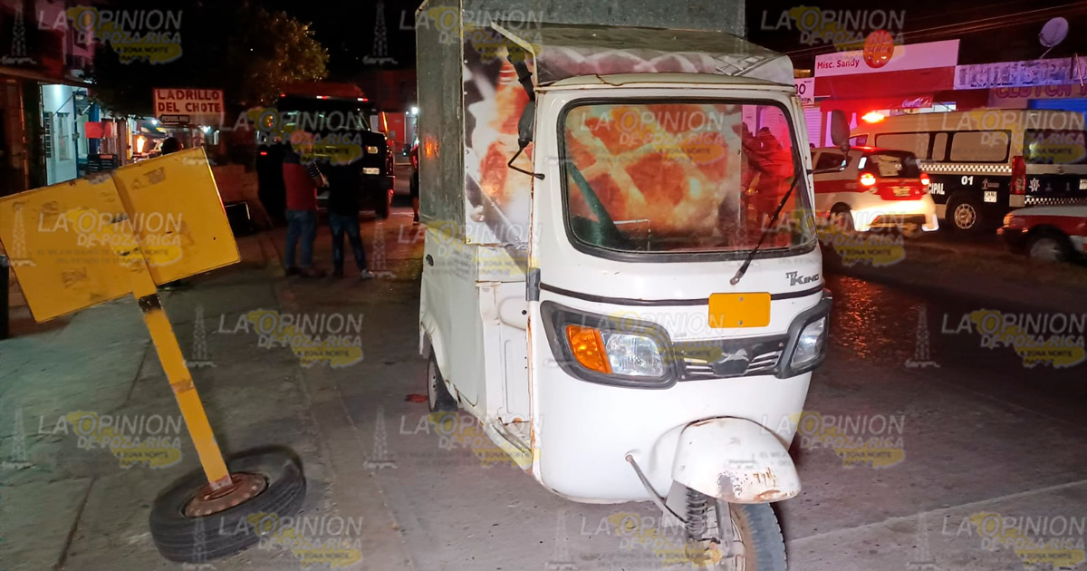 Comerciante herida en accidente