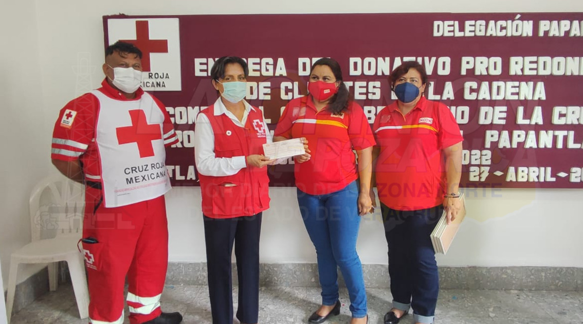 Cruz Roja recibe importante donación, en Papantla