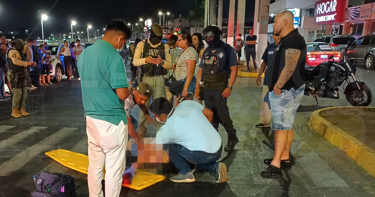 Ebrio sujeto atropella a dos mujeres en Tuxpan