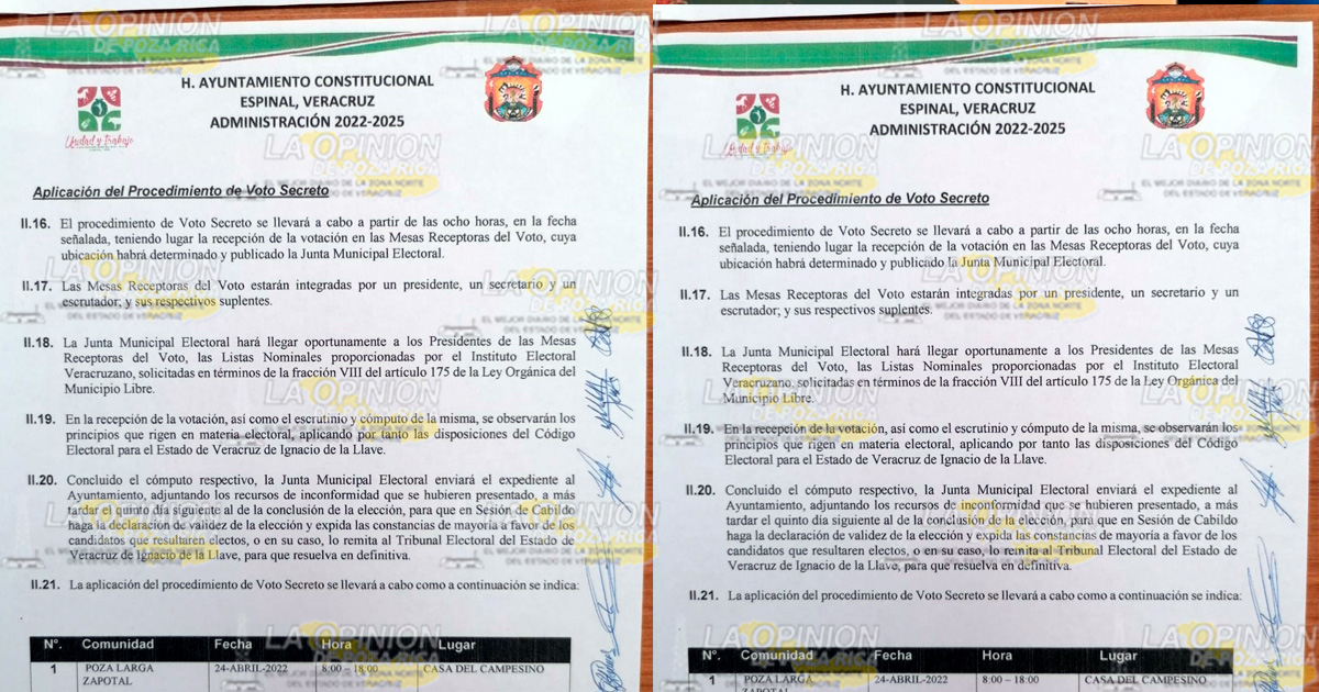 Habrá elecciones extraordinarias en Espinal
