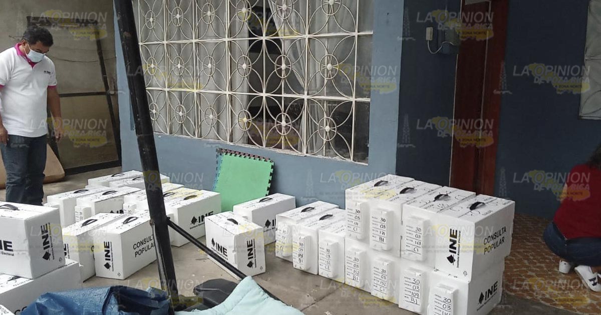 Llegan paquetes electorales para revocación de mandato en Álamo