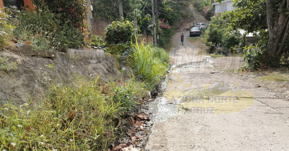 Reportan dos fugas de agua sobre la calle en la Francisco I. Madero, Poza Rica
