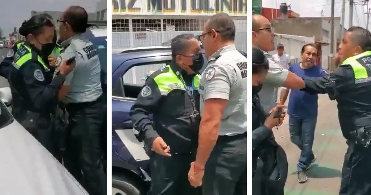 (VIDEO) Elemento de la Guardia Nacional agrede a policías en Puebla