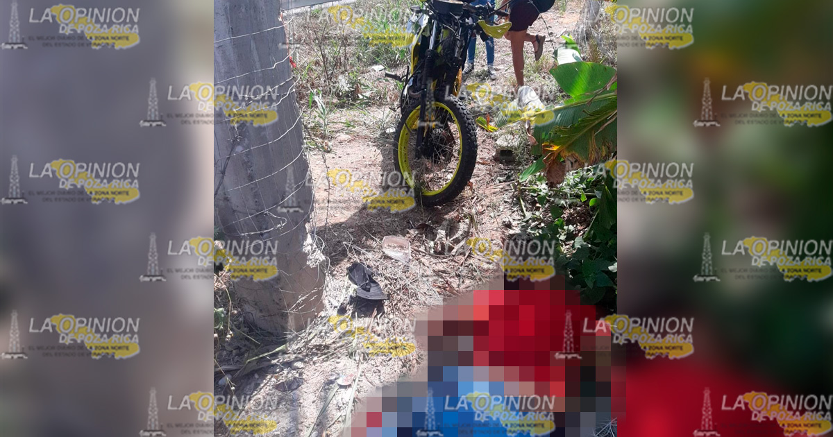 ¡Baleado y derrapado en su moto!