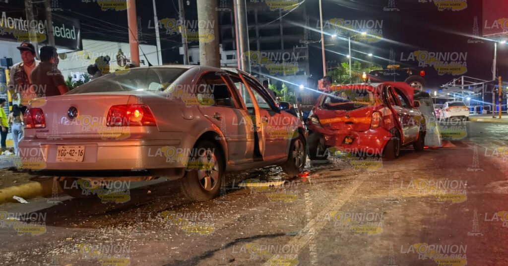 Carambolazo en el bulevar de Tuxpan