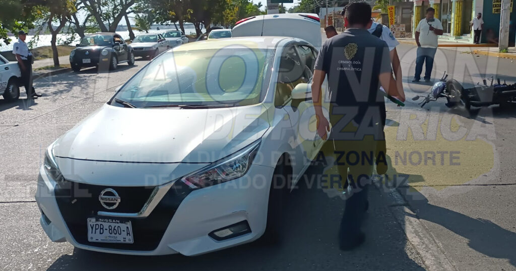 Derriba a motociclista en Tuxpan