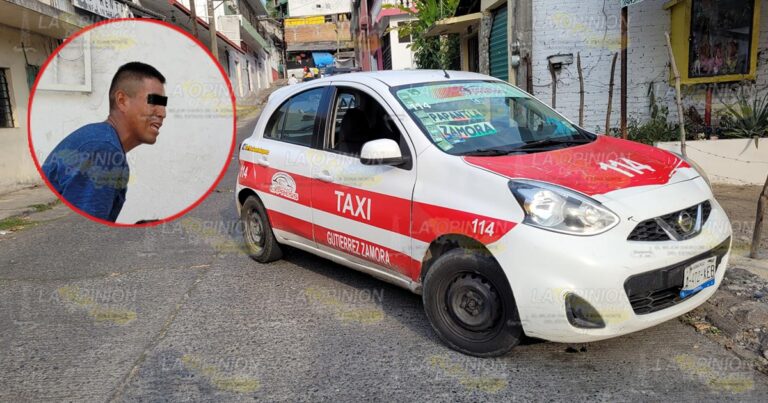 Detenido por negarse a pagar carrera de taxi en Papantla