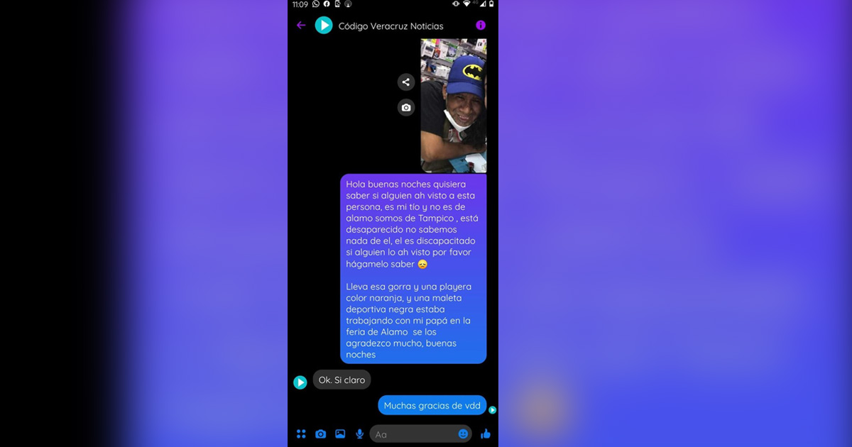 Discapacitado se extravía en la feria de Álamo