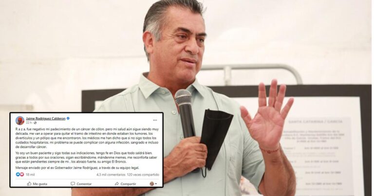 “El Bronco” da negativo a cáncer de colon