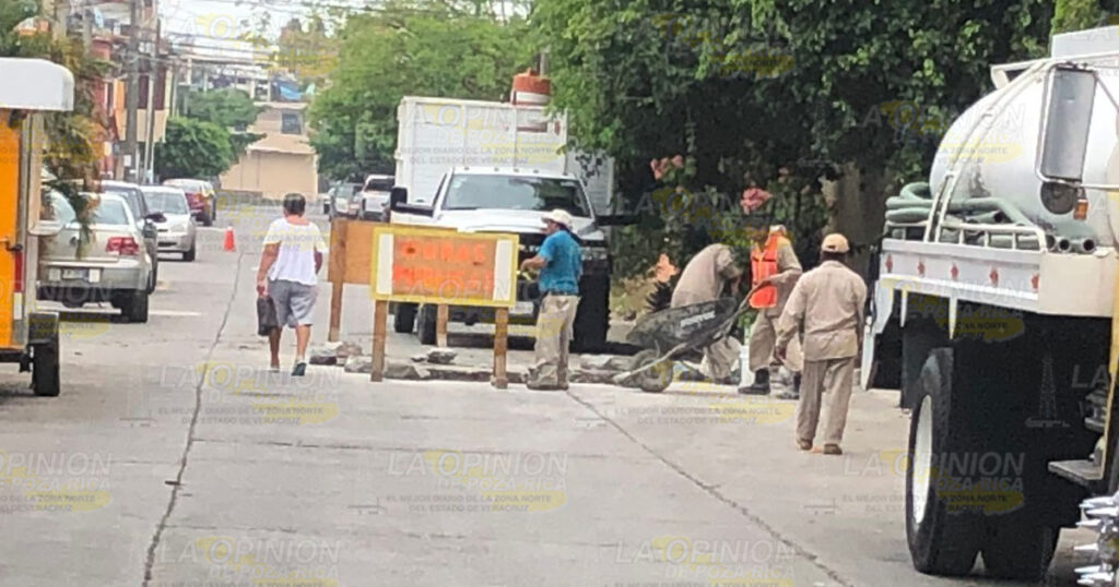 Rehabilitan calles en Infonavit Gaviotas de Poza Rica