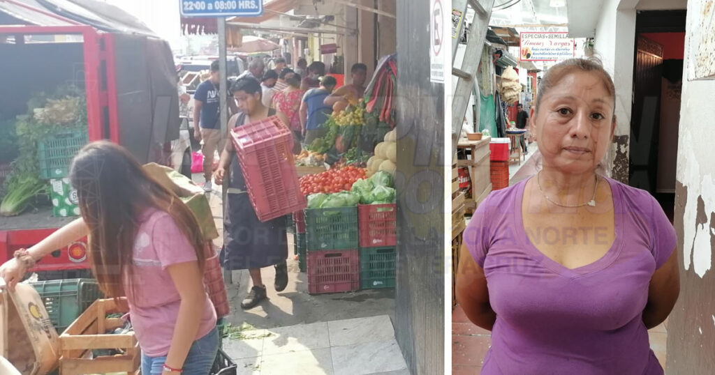 Locatarios del mercado Héroes del 47 de Tuxpan buscan apoyo para reparar drenaje