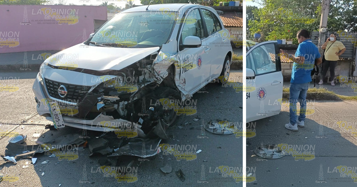 Trabajador de Grupo Modelo choca automóvil contra taxi