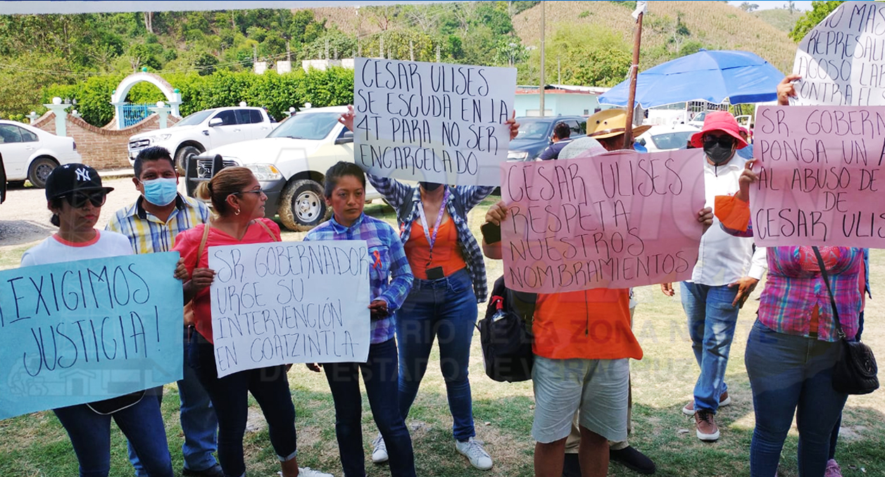 Trabajadores sindicalizados, se manifiestan contra César Ulises