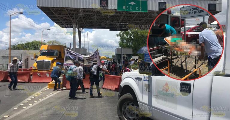 Mujer se infarta durante bloqueo de caseta de cobro
