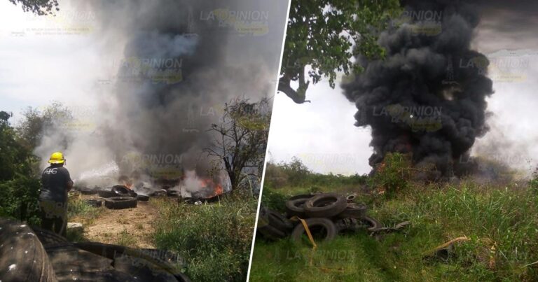 Severa contaminación por quema de llantas