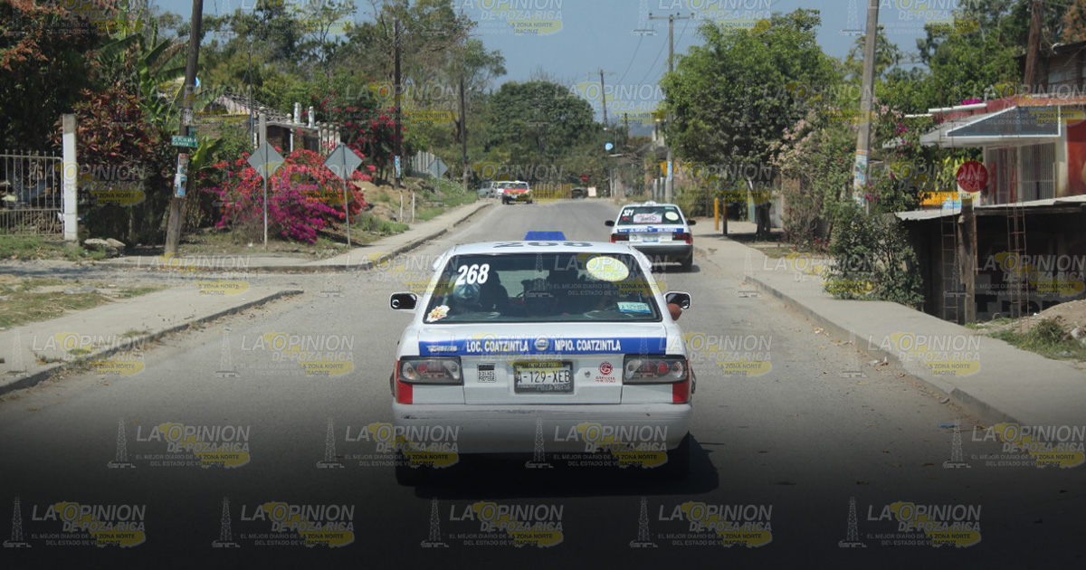 Temen accidentes en rutas de Coatzintla por exceso de velocidad de taxistas Temen accidentes en rutas de Coatzintla por exceso de velocidad de taxistas
