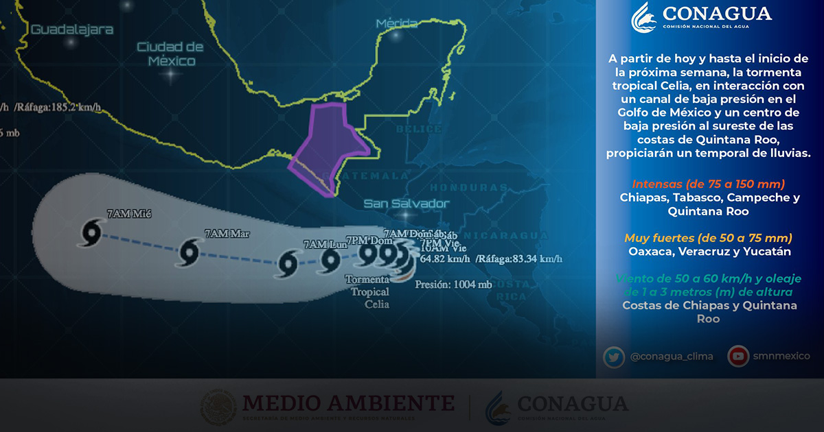Tormenta tropical Celia se forma en el océano Pacífico
