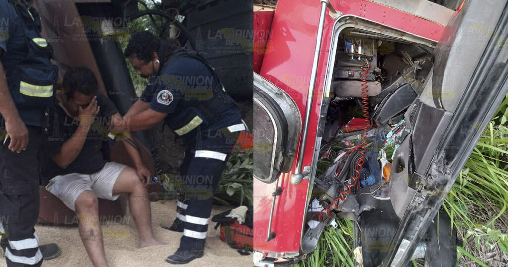 ¡Espectacular volcadura de tráiler!