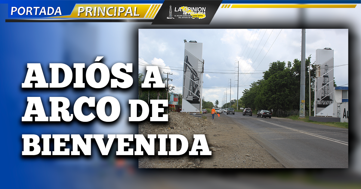 Quitan el arco de bienvenida