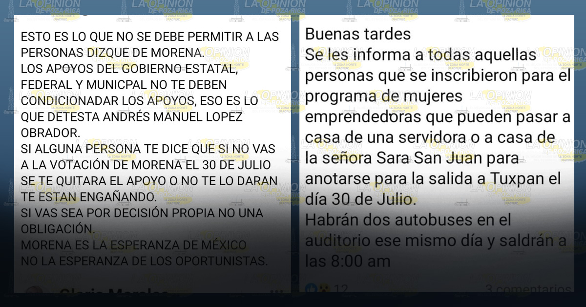 Usan a Mujeres Emprendedoras de Cazones, para llamar a reunión distrital de MORENA en Tuxpan Usan a Mujeres Emprendedoras de Cazones, para llamar a reunión distrital de MORENA en Tuxpan