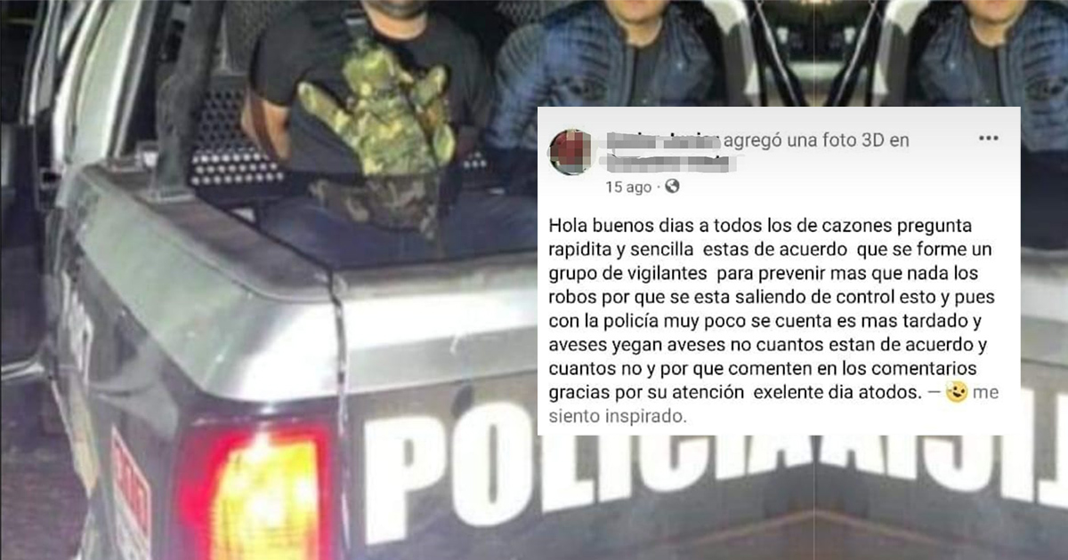Forman grupo de vigilantes para evitar robos en Cazones, ante la ineficacia de la Policía Municipal