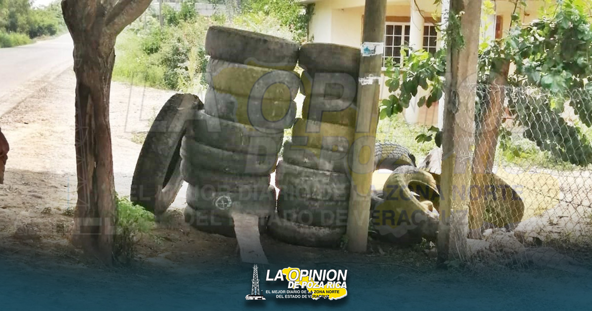 Tihuatlán, Ver.- Ante el problema que representan las llantas desechadas, pues alrededor del 90% van a parar a tiraderos irregulares
