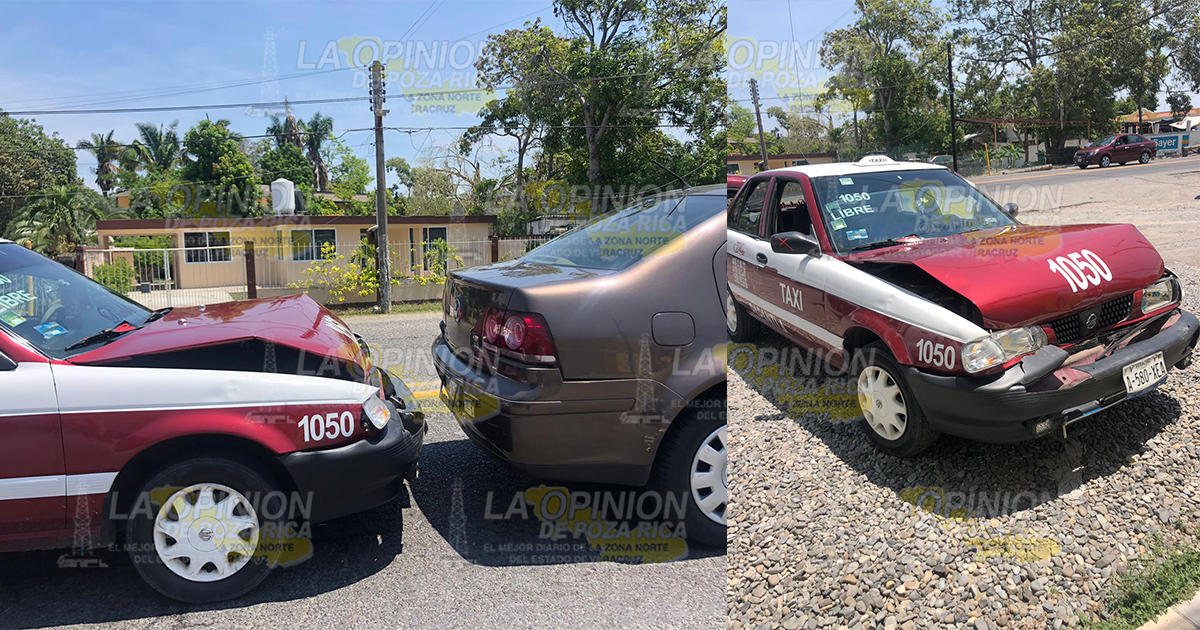 Choca taxi papanteco por alcance