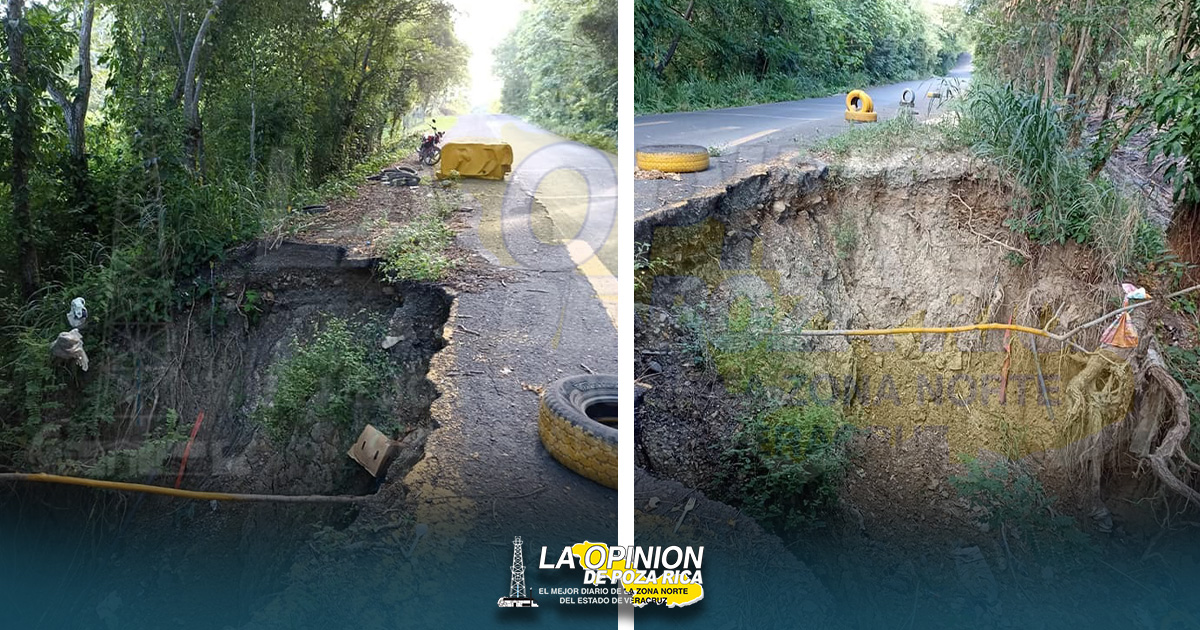 Se derrumba la vía Ixcatepec-Naranjos Se derrumba la vía Ixcatepec-Naranjos