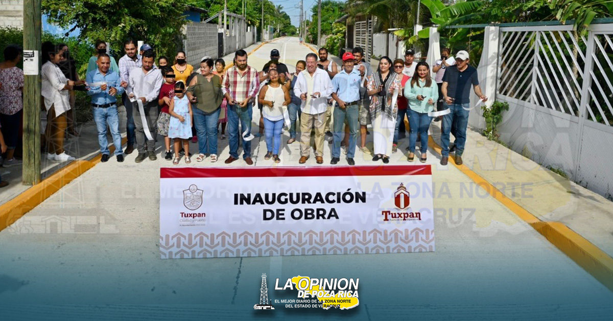 Gobierno de Tuxpan inaugura la pavimentación con concreto hidráulico en la calle Juan Escutia, de la colonia Niños Héroes Tuxpan inaugura la pavimentación con concreto hidráulico