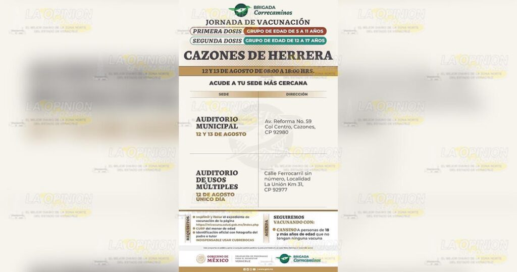 Vacunarán contra Covid-19 a niños de 5 a 11 años, en Cazones