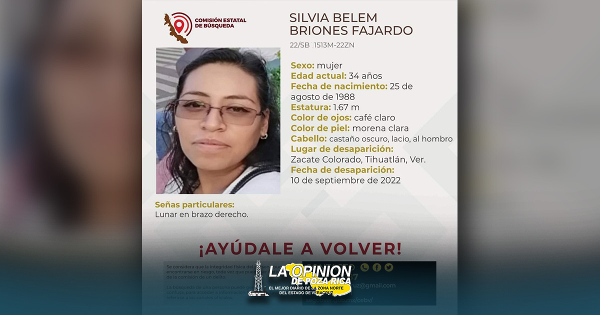 Reportan desaparición de una mujer