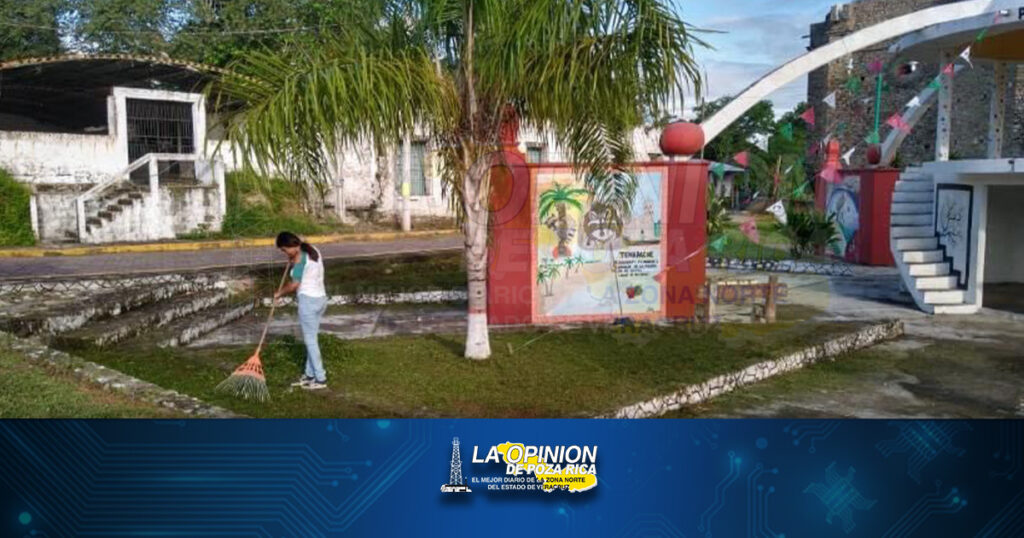 Dan mantenimiento a espacios público y áreas verdes