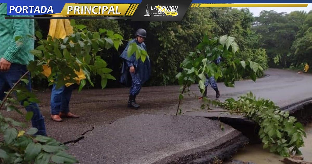 Lluvias destruyen la carretera, advierten