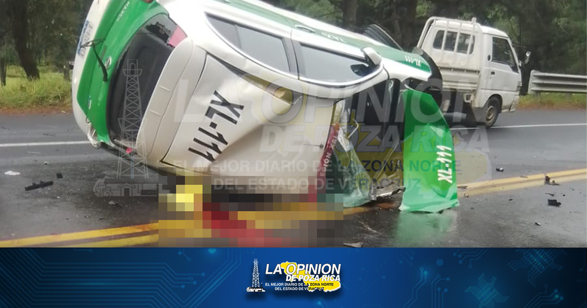 ¡Taxista muere en volcadura!