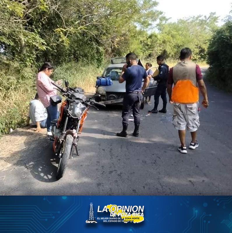 ¡Moto contra Chevy: 2 lesionados!