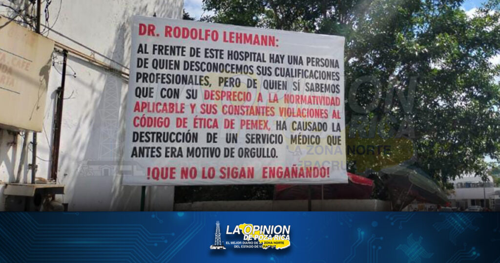 Pulgas en área de quimioterapia del Hospital Regional de PEMEX, director cero a la izquierda