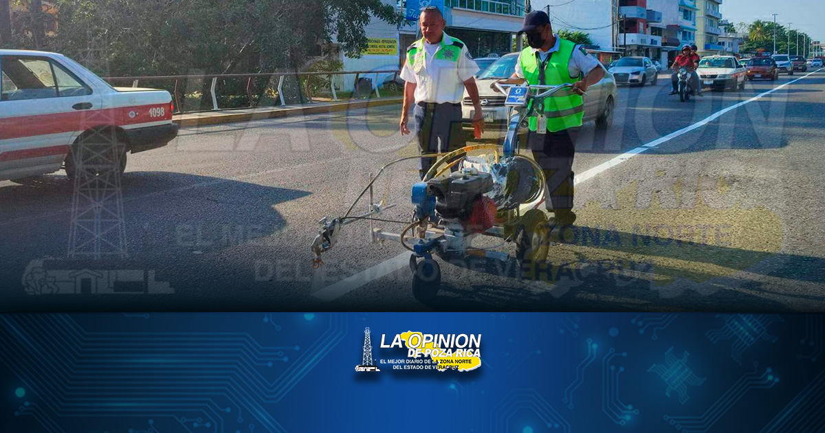 Balizamiento en la zona centro