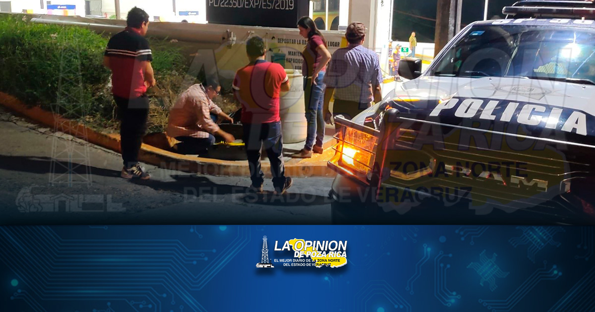 Arrojan restos a un costado de una gasolinera