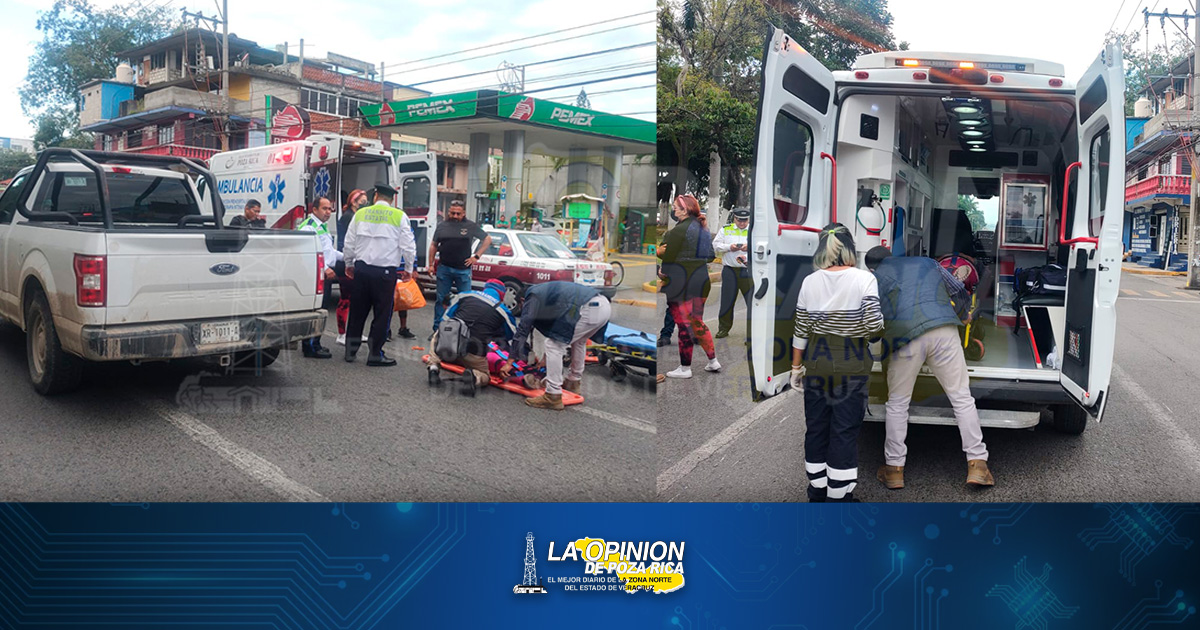 Camioneta de PEMEX atropella dama
