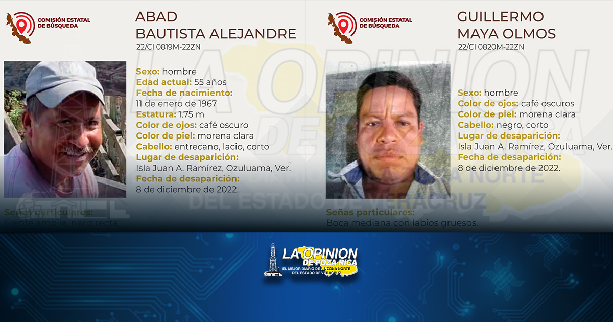 Desaparecen 2 ciudadanos de Ozuluama