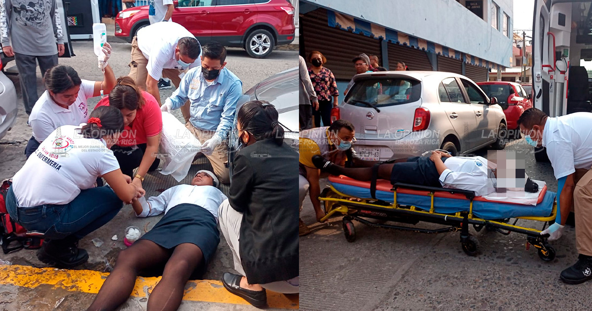 Mujer lesionada en centro de la ciudad