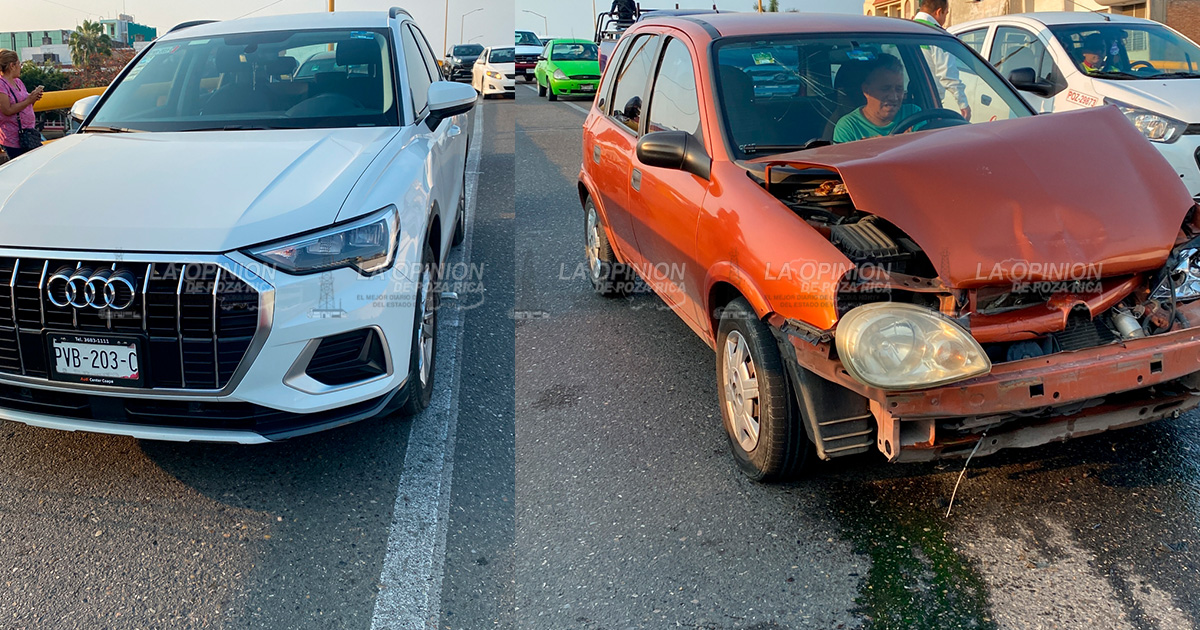 Se ensartó en lujosa camioneta Audi